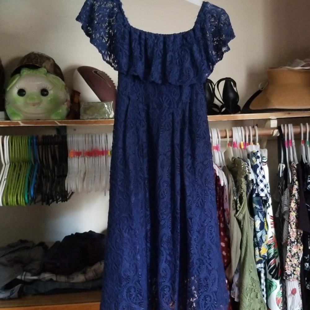 Blue lace dress